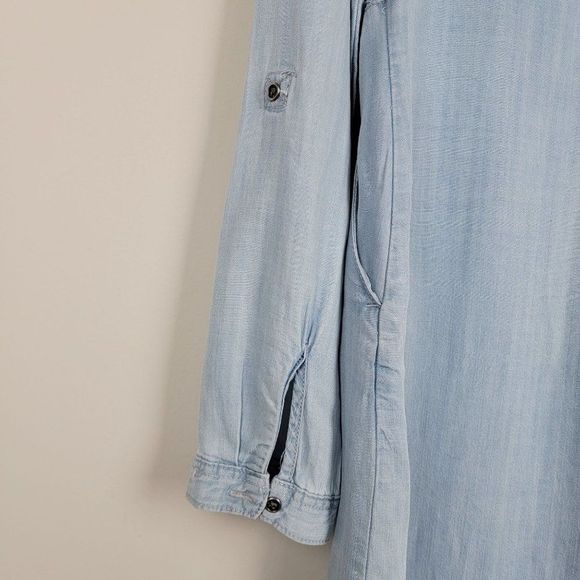 Cato Chambray Light Wash Button Up Long Sleeves Straight Fit Dress Size S - Picture 9 of 11
